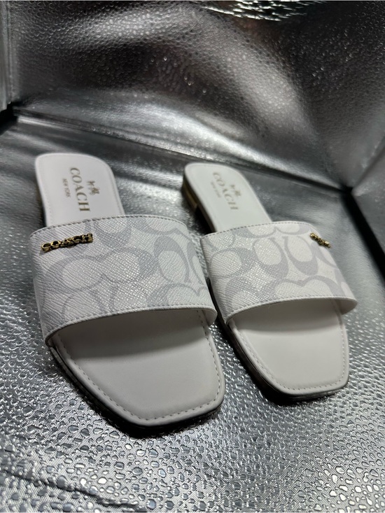 Coach Shoes - Coach White Signature Monogram Slide Sandals N/A